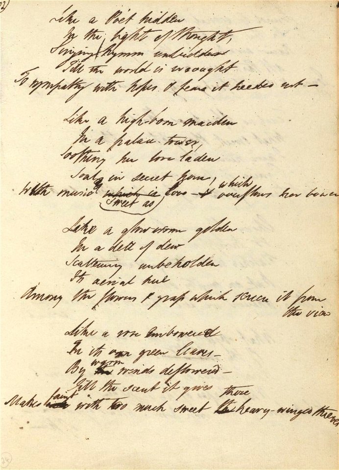 Houghton MS Eng 258.2 - Shelley, To a Skylark 3