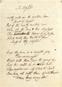 Houghton MS Eng 258.2 - Shelley, To Night 1