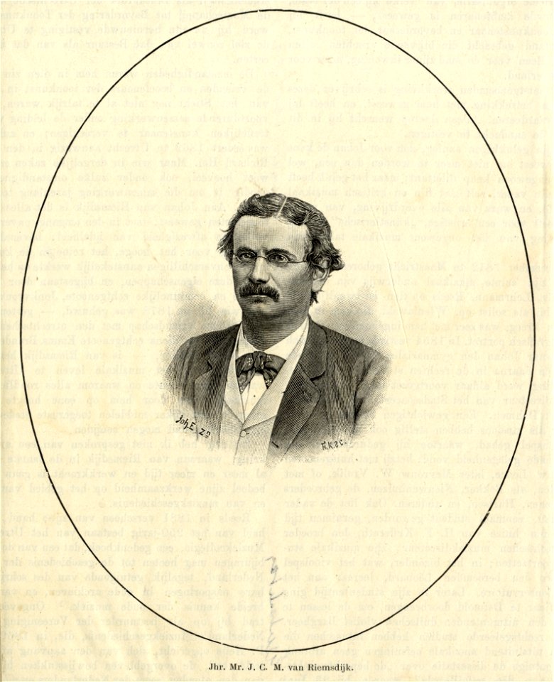 HUA-106224-Portret van jhrmr JCM van Riemsdijk geboren 1842 medeoprichter van de Muziekschool voor Toonkunst te Utrecht overleden 1895 Borstbeeld van voren in ov