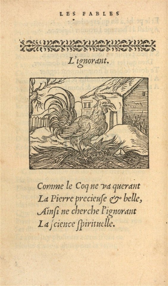 Houghton Typ 515.47.123 - Fables, 1547 - L'ignorant