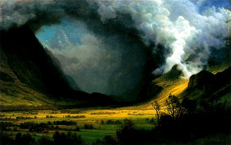 HRSOA AlbertBierstadt-Storm in the Mountains. Free illustration for personal and commercial use.