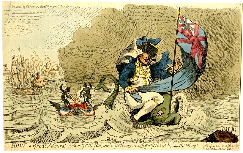 How a great admiral, with a great fleet, went a great way, was lost a great while, saw a great sight-& then came home for a little water (BM 1868,0808.6317)