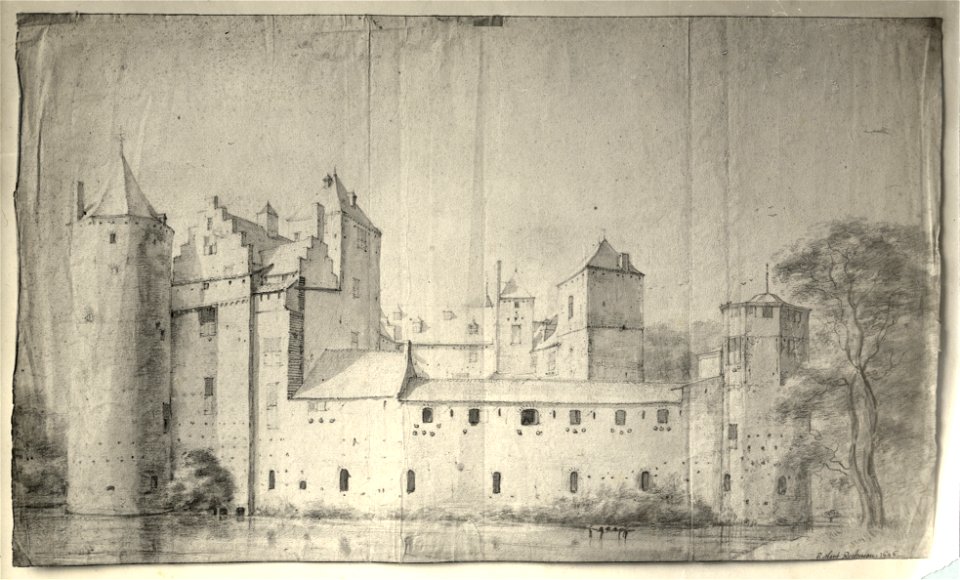 HUA-107349-Gezicht op het kasteel De Haar bij Haarzuilens uit het noordoosten NB De gemeente Haarzuilens is per 1 januari 1954 opgenomen in de gemeente Vleuten D