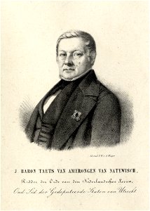 HUA-106603-Portret van J baron Taets van Amerongen van Natewisch geboren 1802 lid van Gedeputeerde Staten van Utrecht overleden 1872 Borstbeeld links