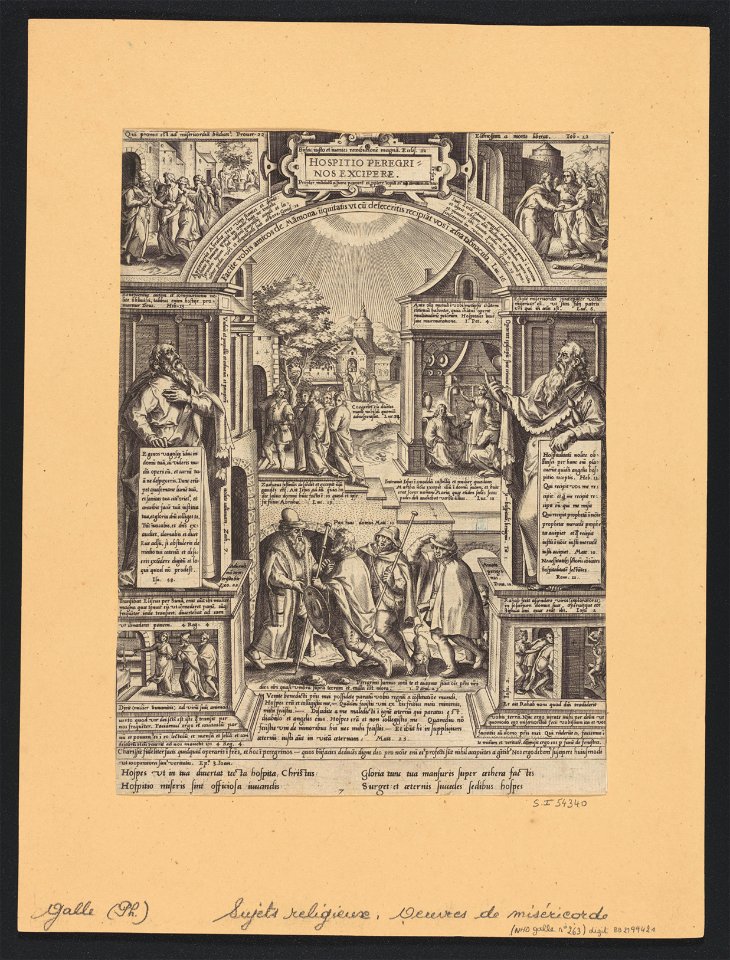 Housing The Strangers 1577 print by Hans Bol, S.I 54340, Prints Department, Royal Library of Belgium