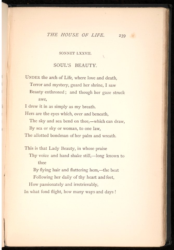 House of Life Rossetti LXXVII