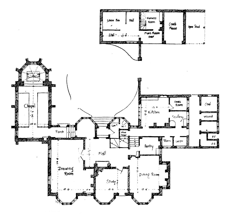 House at Heathfield, floorplan, fig 52 (Modern Homes, 1909) - Free ...