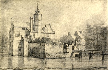 HUA-107509-Gezicht op het kasteel Wulven te Houten uit het zuiden