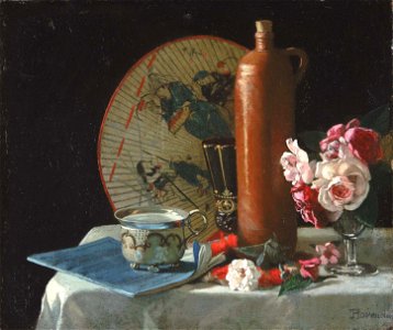 Thomas Hovenden - Still Life with Fan and Roses - 1979.149 - Smithsonian American Art Museum
