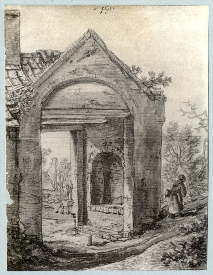 HUA-107640-Gezicht op de voorzijde van het toegangspoortje tot het kerkhof te Zeist