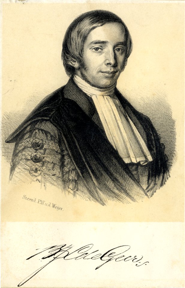 HUA-104671-Portret van prof Barthold Jacob Lintelo baron de Geer van Jutphaas geboren 1816 hoogleraar in de rechtsgeleerdheid aan de Utrechtse hogeschool 1847 18