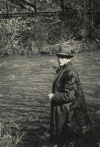 Howell T. Evans fishing in the Aeron river (5449712)