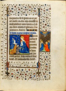 Hours of Isabella Stuart - Fitzwilliam Museum Ms62 f28r (Margaret of Brittany praying to the Virgin and Child)
