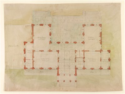 House (The Breakers) for Cornelius Vanderbilt, Newport, Rhode Island. Plan of ground floor LCCN2014645403
