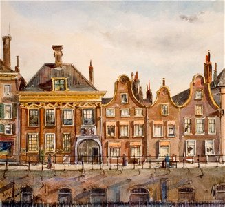 HUA-119810-Gezicht op de voorgevel van het Muntmeestershuis Oudegracht Weerdzijde 73 te Utrecht en de huizen ten zuiden daarvan die deel uitmaken van het complex