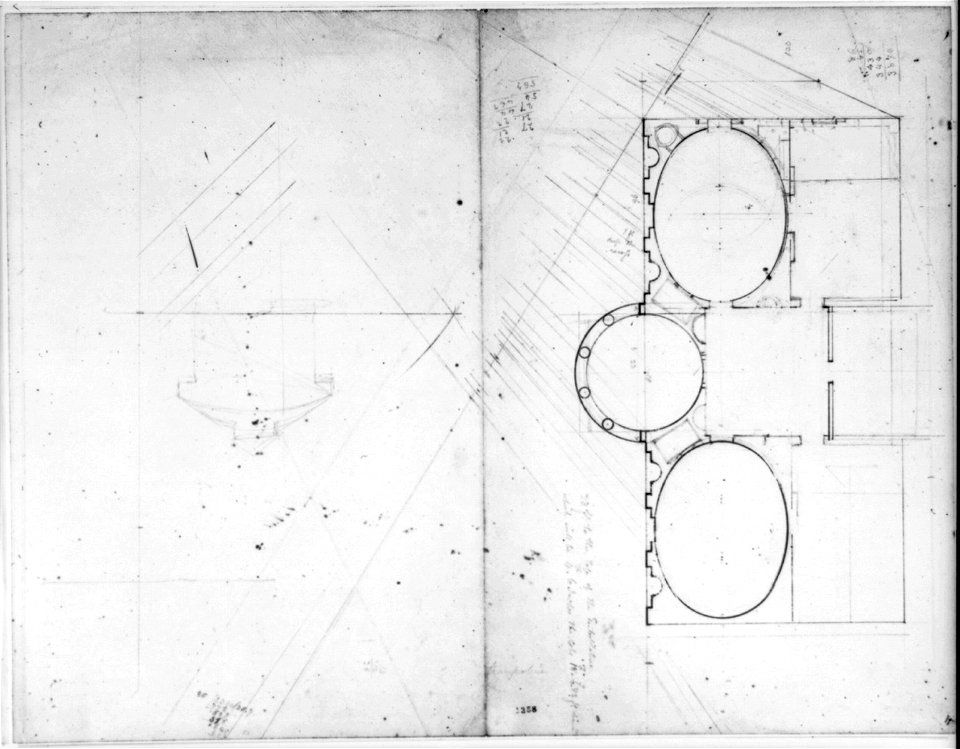 House (Tudor Place) for Thomas and Martha Custis Peter, 1644 31st Street, N.W., Georgetown, Washington, D.C. Floor plan and sketched elevation LCCN2002712409