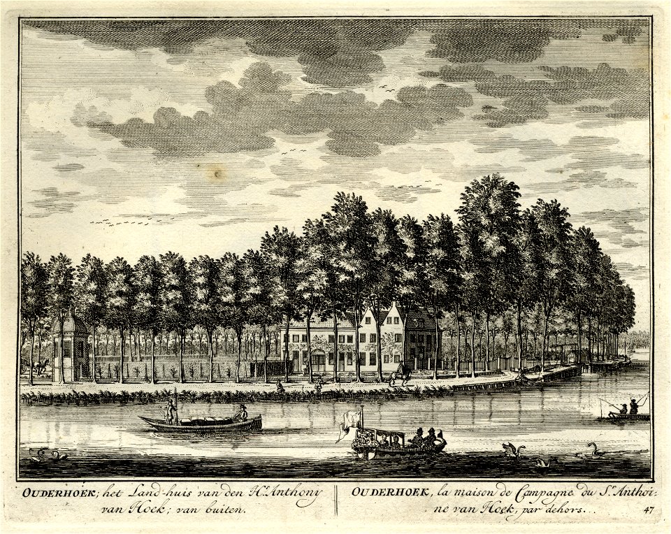 HUA-135632-Gezicht over de Vecht bij Nieuwersluis op de buitenplaats Ouderhoek