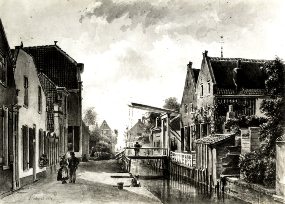 HUA-107554-Gezicht op de Danne te Breukelen met de brug in de Brugstraat