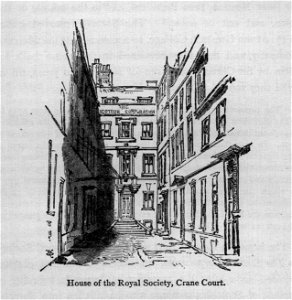 House of the Royal Society, Crane Court - Walks in London, Augustus Hare, 1878. Free illustration for personal and commercial use.