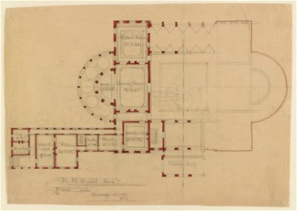 House (The Breakers) for Cornelius Vanderbilt, Newport, Rhode Island. Plan of ground floor) - R.M. Hunt, Arch't LCCN2014645408