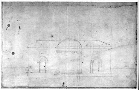 House (Tudor Place) for Thomas and Martha Custis Peter, 1644 31st Street, N.W., Georgetown, Washington, D.C. Front elevation sketch LCCN2002712412