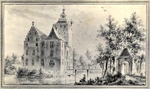 HUA-107357-Gezicht op het kasteel Den Ham bij Vleuten uit het noordoostenNB De gemeente Vleuten is per 1 januari 1954 opgenomen in de gemeente Vleuten De Meern d
