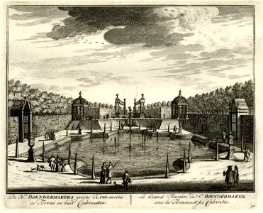 HUA-135617-Gezicht op de grote vijver in de tuin achter het huis Boom en Bosch te Breukelen