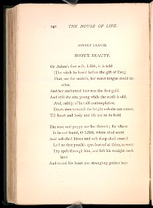 House of Life Rossetti LXXVIII