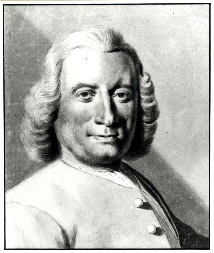 HUA-104044-Portret van Jan de Beijer geboren Aarau Zwitserland 24 september 1703 topografisch tekenaar overleden Emmerik 15 februari 1780 Borstbeeld rechts van v