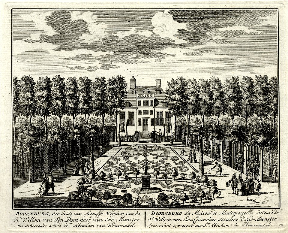 HUA-135701-Gezicht op de tuin en de voorgevel van het huis Doornburg te Maarssen