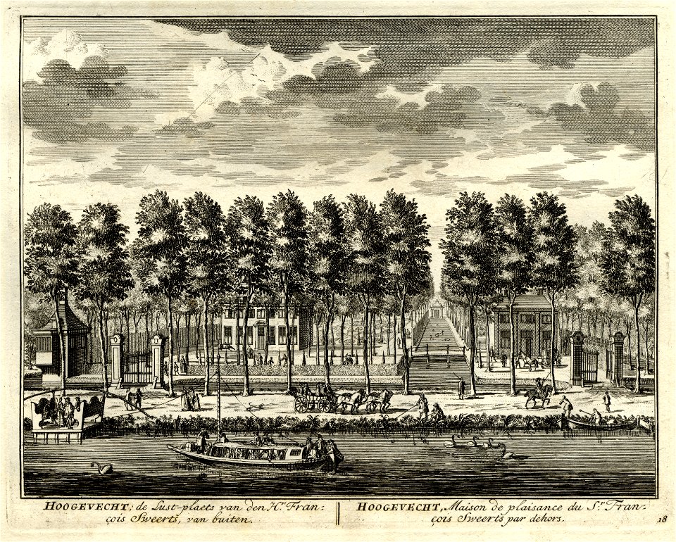 HUA-135603-Gezicht over de Vecht bij Maarsseveen op de voorgevel en de tuin van het huis Hogevecht