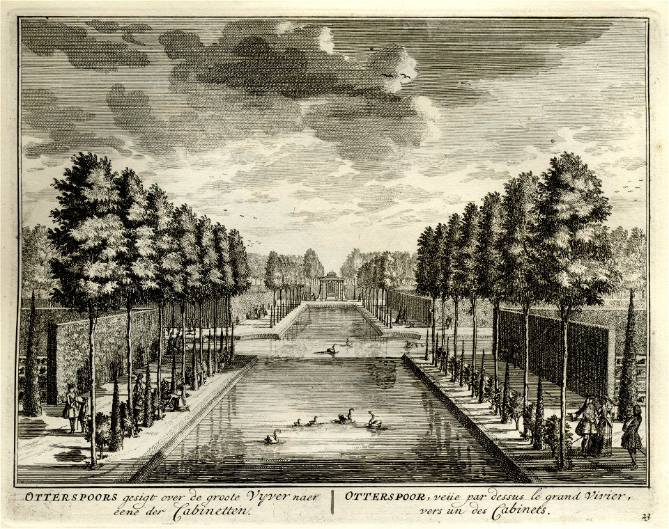 HUA-135608-Gezicht op de grote vijver in de tuin van de buitenplaats Otterspoor aan de Vecht bij Maarsseveen