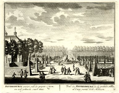 HUA-135768-Gezicht in de grote laan op de buitenplaats Petersburg bij Nigtevecht met links een gedeelte van het huis aan de achterzijde