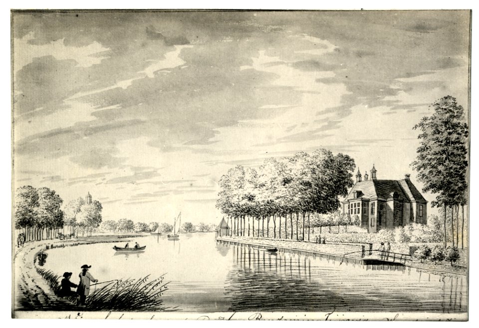 HUA-107507-Gezicht op de Vecht bij Loenen met rechts het huis Vijverhof
