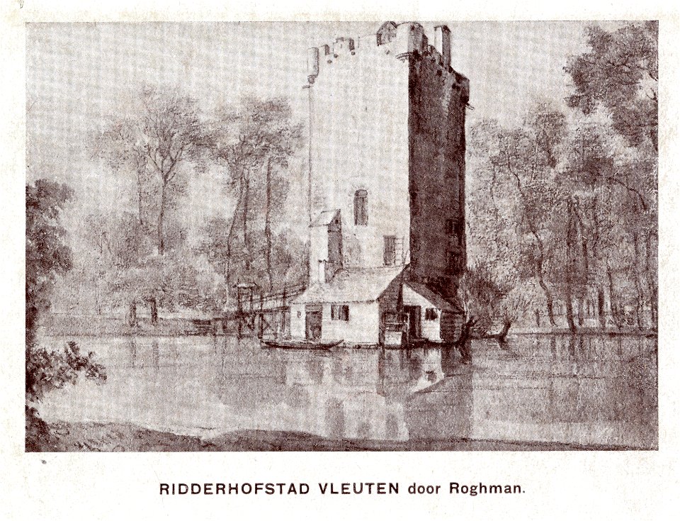 HUA-107484-Gezicht op het omgrachte kasteel Vleuten te Vleuten