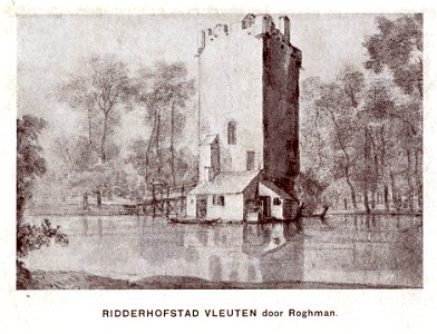 HUA-107484-Gezicht op het omgrachte kasteel Vleuten te Vleuten