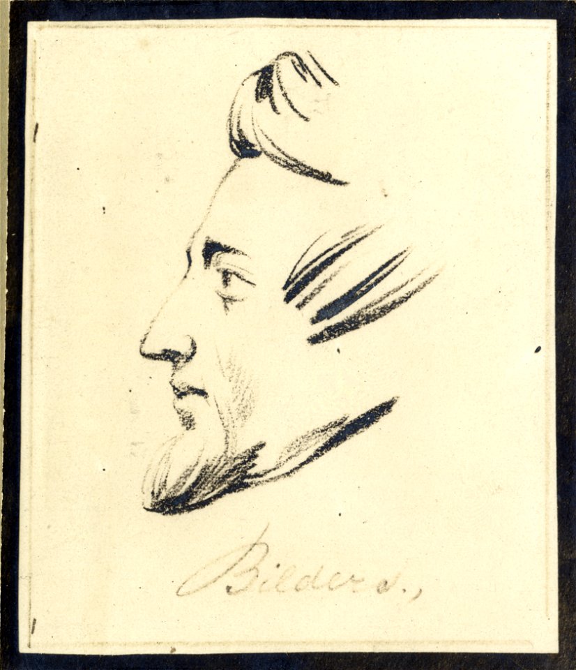 HUA-104051-Portret van JW Bilders geboren 1811 kunstschilder te Utrecht overleden 1890 Borstbeeld links in profiel