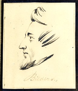 HUA-104051-Portret van JW Bilders geboren 1811 kunstschilder te Utrecht overleden 1890 Borstbeeld links in profiel