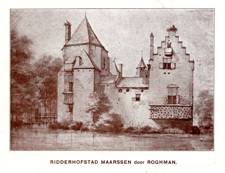 HUA-107403-Gezicht op het omgrachte kasteel Ter Meer bij Maarssen uit het zuidenNB Het kasteel Ter Meer werd ook kasteel Maarssen of Zuylenburg genoemd