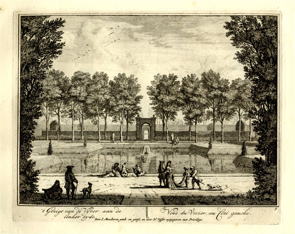HUA-135958-Gezicht in de tuin van de buitenplaats Heemstede te Houten de vijver aan de linkerzijde