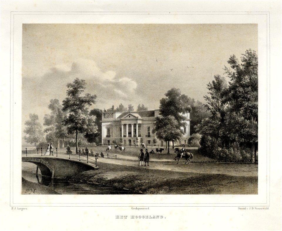 HUA-135849-Gezicht over de Biltsche Grift te Utrecht op het huis Het Hogeland temidden van het landschapspark