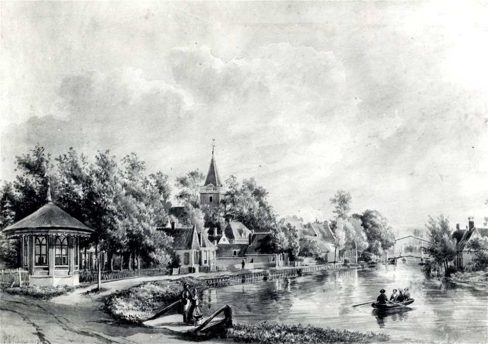HUA-107628-Gezicht over de Vecht op het dorp Vreeland
