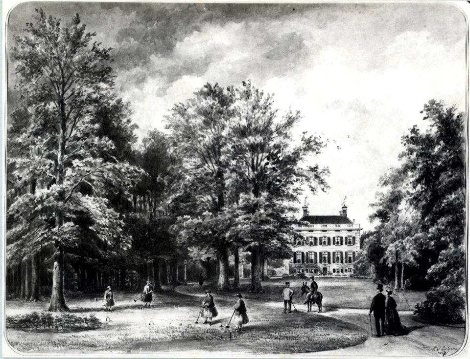 HUA-107334-Gezicht op de achtergevel van het huis Goudestein te Maarssen vanuit het park achter het huis