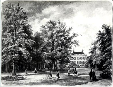 HUA-107334-Gezicht op de achtergevel van het huis Goudestein te Maarssen vanuit het park achter het huis