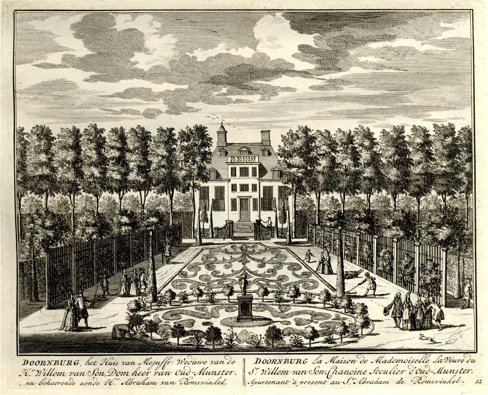 HUA-135597-Gezicht op de tuin en de voorgevel van het huis Doornburg te Maarssen