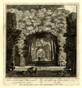 HUA-135961-Gezicht in de hoofdas van de tuin van de buitenplaats Heemstede te Houten in de richting van het huis