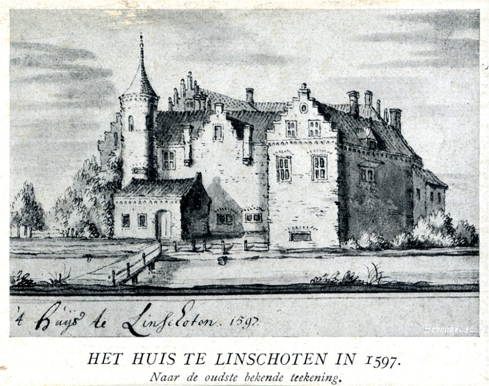 HUA-107387-Gezicht op het kasteel Linschoten te Linschoten