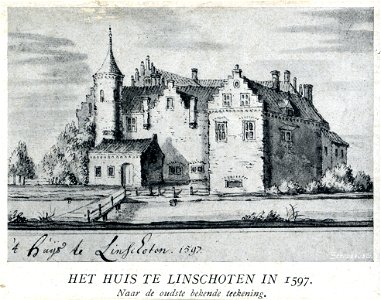 HUA-107387-Gezicht op het kasteel Linschoten te Linschoten