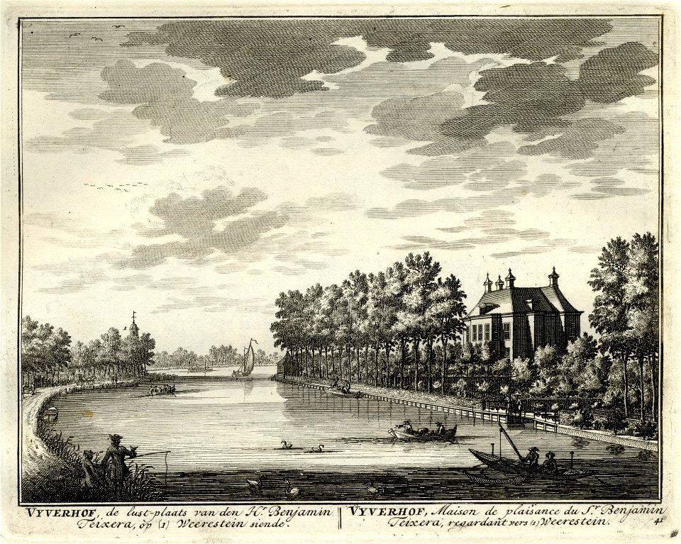 HUA-135626-Gezicht op de Vecht bij Loenen met rechts het huis Vijverhof