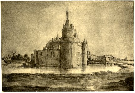 HUA-107304-Gezicht op het kasteel Duurstede te Wijk bij Duurstede met de Bourgondische toren en op de achtergrond de voorburcht uit het noordwesten met links op 